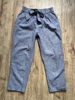Linen blend tie waist cropped pants summer beach beachy coastal breathable